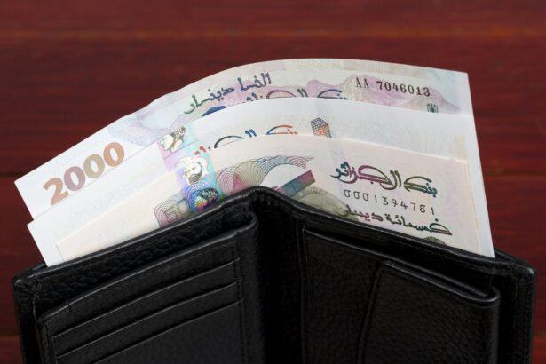 Algerian money in the black wallet