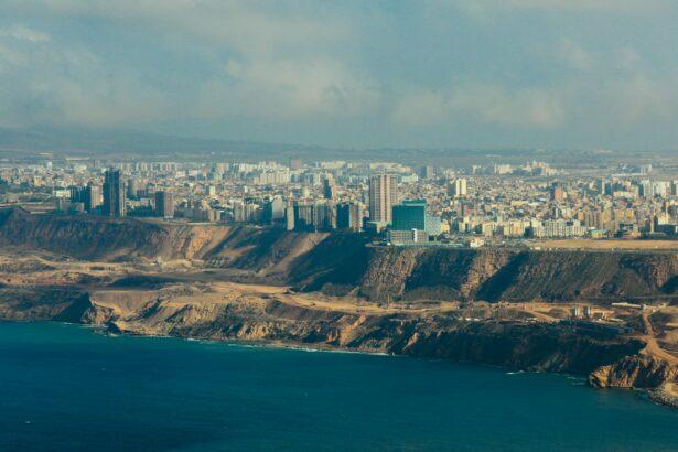 Panoramic View to the Oran Port on the Coastline of Mediterranean Sea