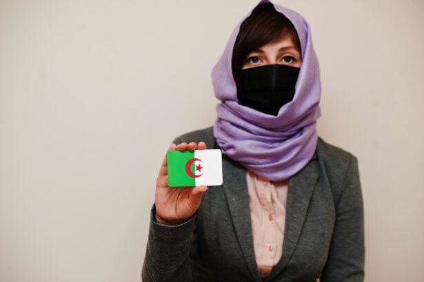 Muslim woman with flag