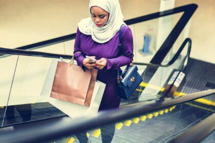 Islamic woman shopping at the mall