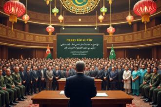 dans le cadre de la célébration de l'aïd el-fitr, le président de la république présente ses vœux chaleureux aux membres de l'armée nationale populaire (anp), aux différentes institutions et au personnel médical, soulignant leur dévouement et leur engagement envers la nation.