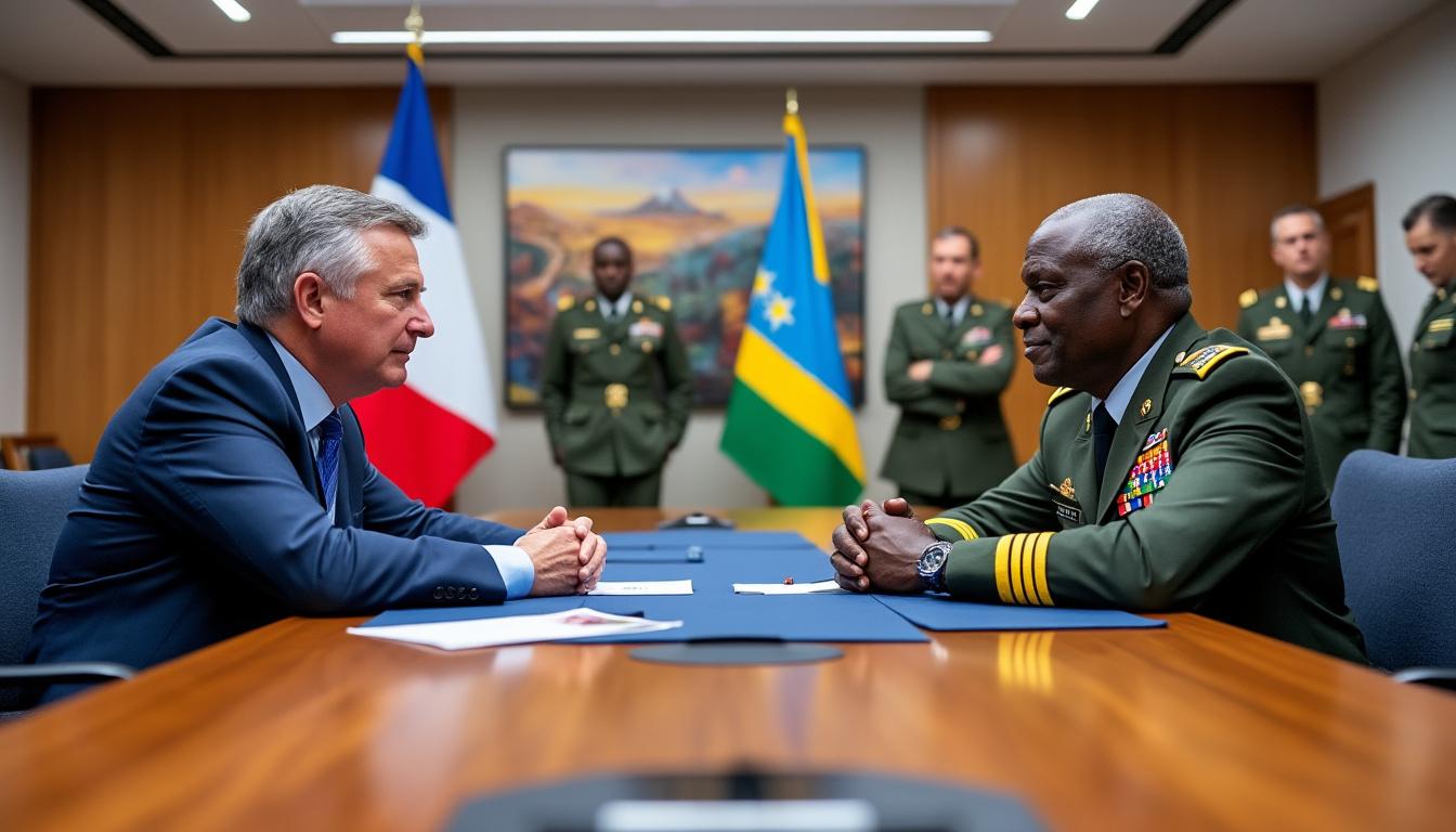 découvrez les échanges stratégiques entre le ministre délégué à la défense et le chef d’etat-major rwandais, soulignant l'importance de la coopération militaire et des relations bilatérales renforcées entre les nations.