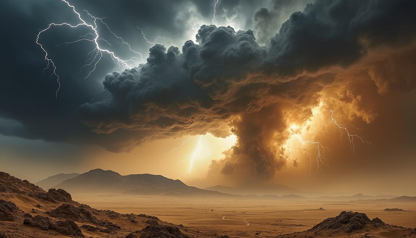 restez informé des conditions climatiques avec nos avertissements météo : des orages et des tempêtes de sable sont prévus dans plusieurs wilayas. préparez-vous à affronter ces intempéries et assurez votre sécurité.