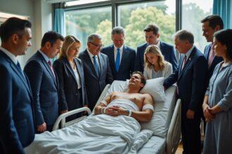 découvrez les détails de la visite d'une équipe gouvernementale aux supporters blessés lors de l'accident du 5 juillet. un geste fort de solidarité et de soutien pour les victimes et leurs familles.