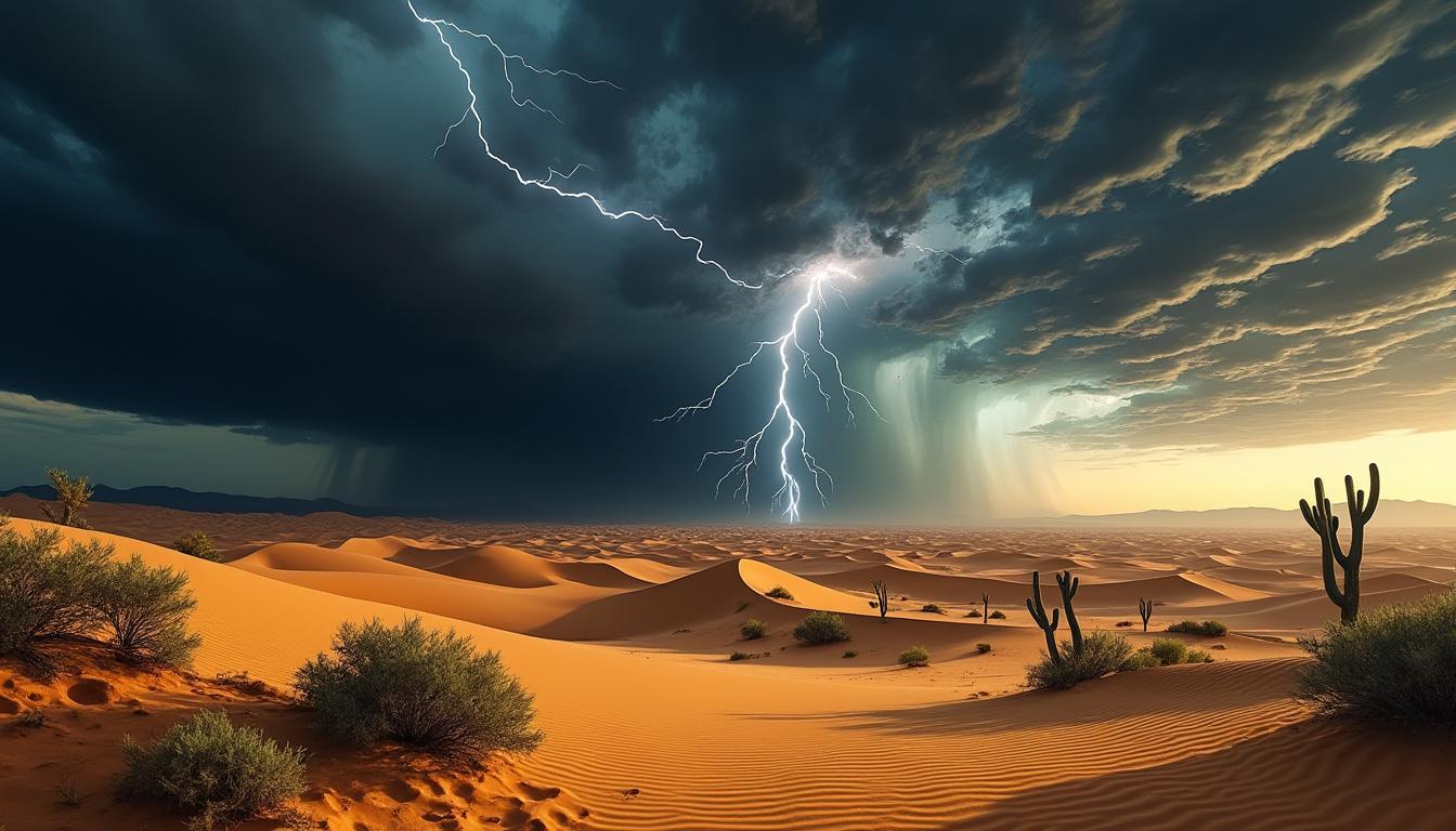 découvrez les prévisions météo saisissantes pour le grand sud : des orages violents et des tempêtes de sable se profilent à l'horizon, apportant des conditions climatiques extrêmes. restez informé des alertes et préparez-vous à affronter ces phénomènes naturels.
