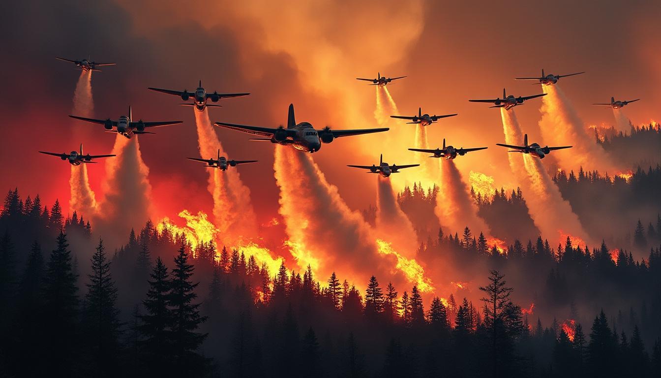 découvrez comment douze bombardiers d'eau sont déployés pour combattre les incendies de forêt, une réponse essentielle face aux ravages des flammes et un effort collectif pour protéger nos écosystèmes.