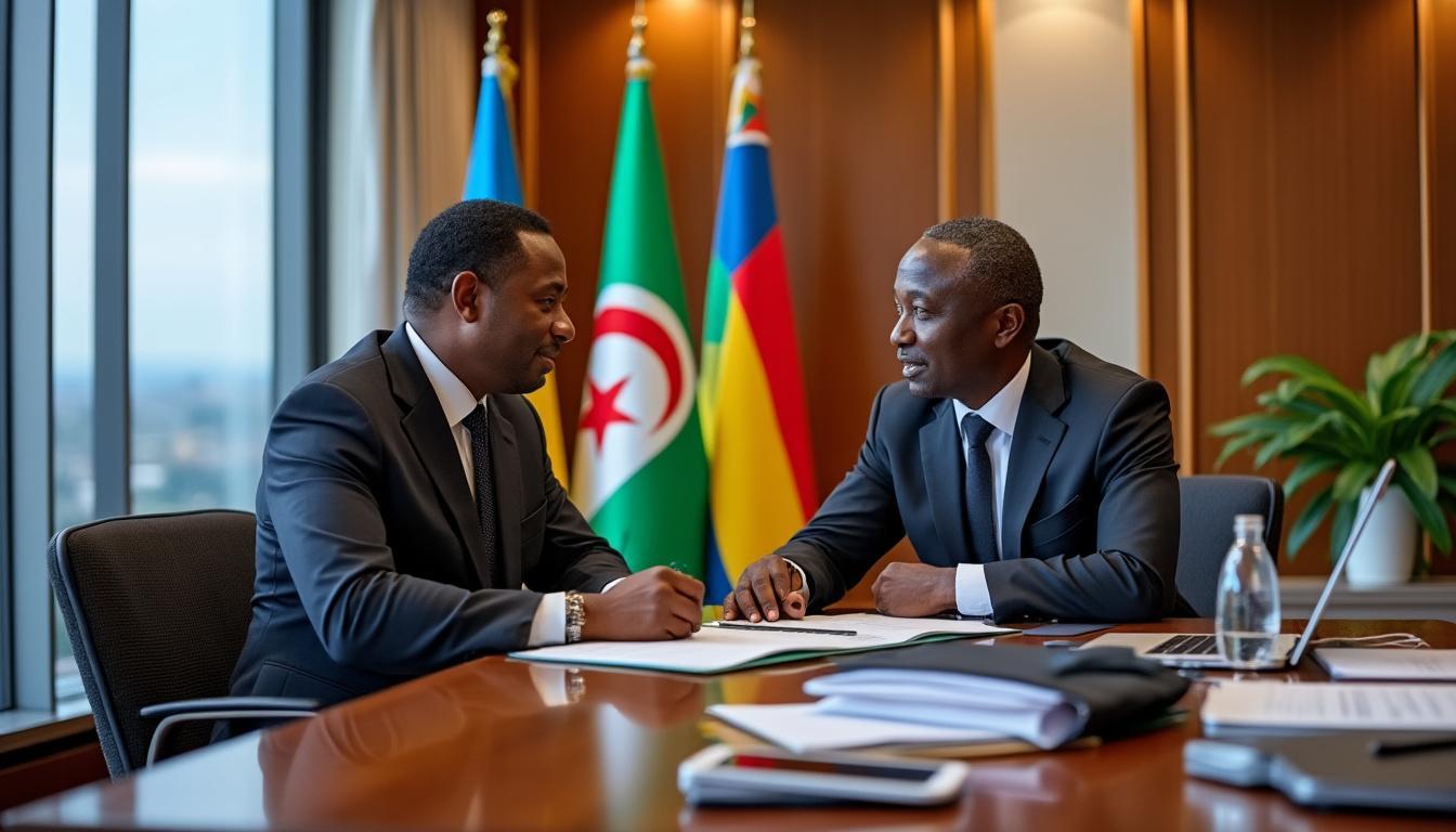 le président tebboune engage un dialogue constructif avec son homologue rwandais, abordant les sujets de coopération bilatérale, de développement économique et de paix en afrique. découvrez les points clés de cette rencontre historique.