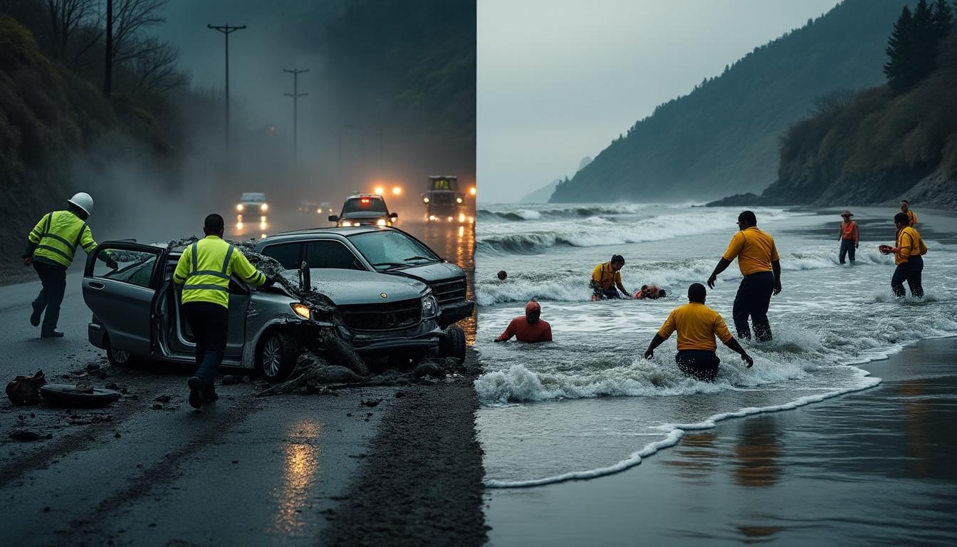 une tragédie éprouvante : découvrez le bilan alarmant de plus de 15 vies perdues en seulement 24 heures, résultant d'accidents de la route et de noyades. une réflexion urgente sur la sécurité et la prévention dans nos activités quotidiennes.