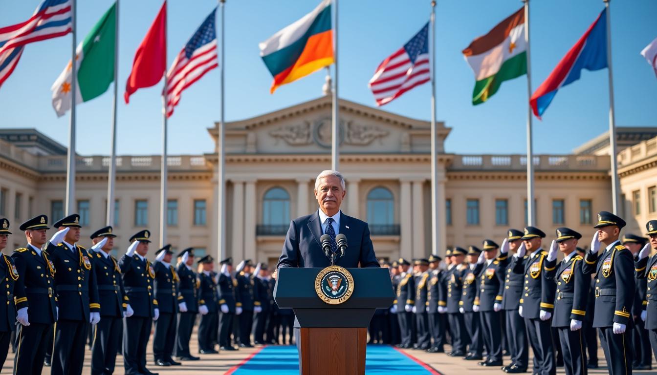 assistez à la cérémonie mémorable où le président de la république rend hommage aux officiers de l'anp en leur remettant des grades et des médailles pour leur bravoure et leur dévouement. un moment de reconnaissance et d'engagement pour les forces armées.