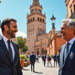 découvrez l'échange enrichissant entre nadir larbaoui et le premier ministre espagnol à séville, abordant des sujets clés de coopération et de développement entre les deux pays.