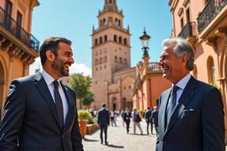 découvrez l'échange enrichissant entre nadir larbaoui et le premier ministre espagnol à séville, abordant des sujets clés de coopération et de développement entre les deux pays.