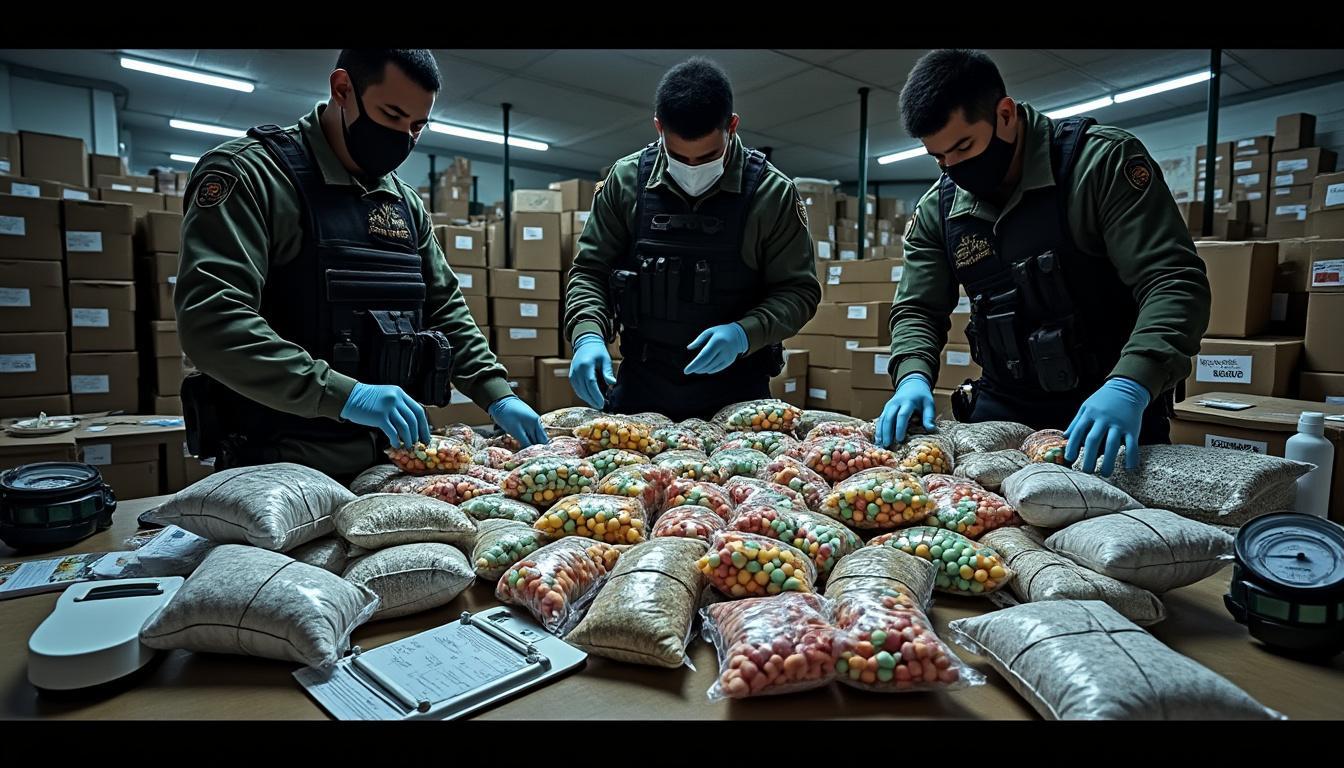 à ouargla, les autorités ont saisi plus de 233 000 comprimés de psychotropes et une quantité de cocaïne lors d'une vaste opération de lutte contre le trafic de stupéfiants. découvrez les détails de cette importante interception.