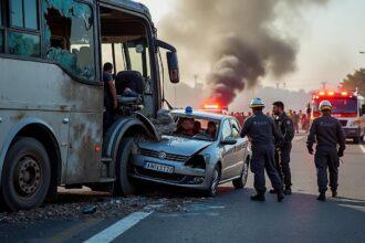 un grave accident de la route s'est produit à relizane, impliquant un bus et une voiture. découvrez les circonstances de la collision, le bilan des blessés et les premières informations communiquées par les autorités.