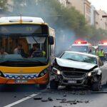 un accident impressionnant impliquant un bus et une voiture à relizane a fait douze blessés. découvrez les détails de ce drame routier et l’état des victimes.