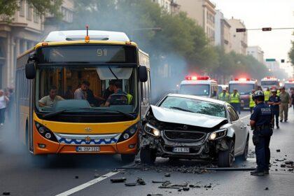 un accident impressionnant impliquant un bus et une voiture à relizane a fait douze blessés. découvrez les détails de ce drame routier et l’état des victimes.
