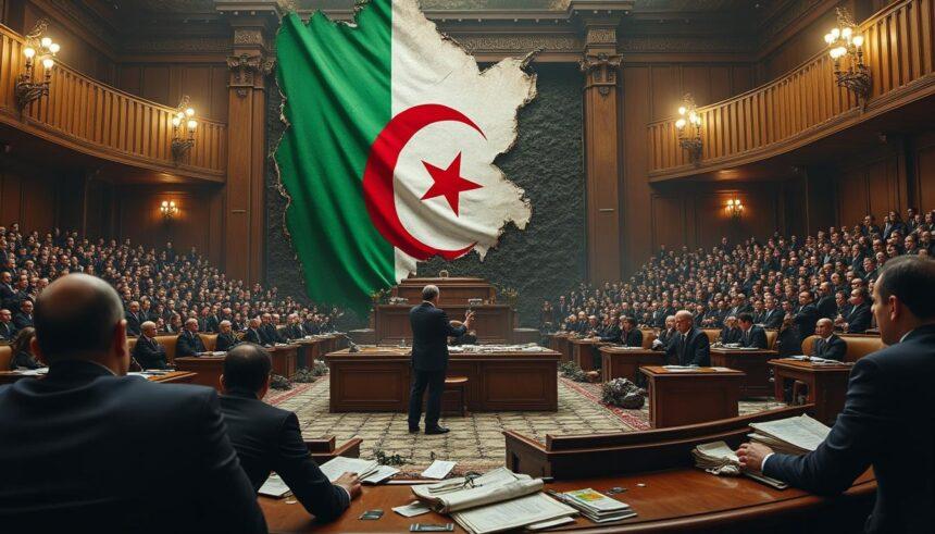 analyse des tensions politiques en algérie soulignant l'exacerbation des positions de certains partis, la défaillance politique et les atteintes à la constitution.