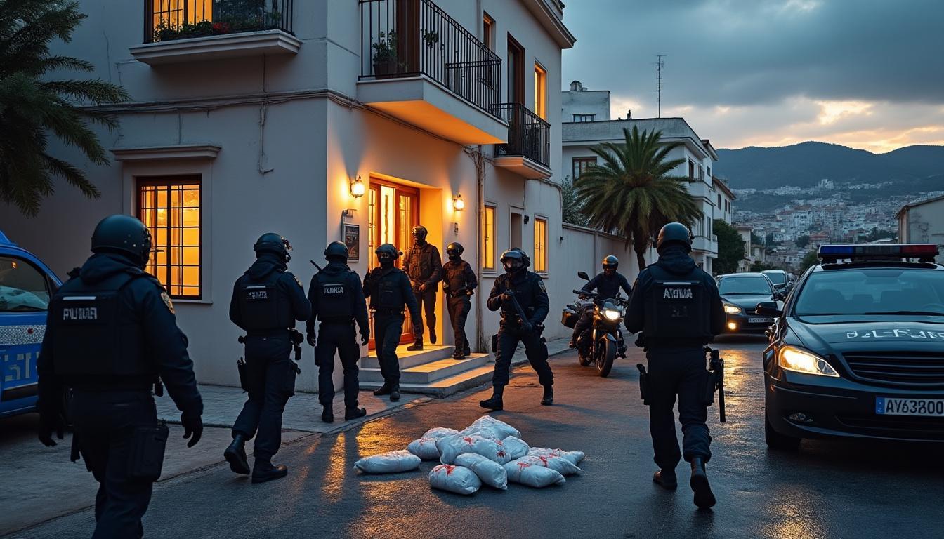 à alger, démantèlement réussi d'un réseau criminel spécialisé dans le trafic de cocaïne et de psychotropes, renforçant la lutte contre le crime organisé.