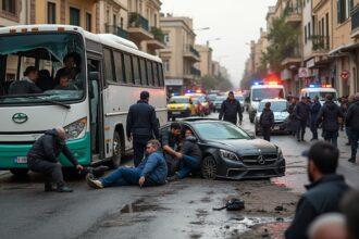 un grave accident entre un bus et une voiture à constantine a fait plusieurs blessés. découvrez les détails de cette collision et les secours sur place.