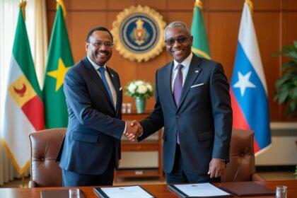 découvrez la rencontre historique entre le président de la république et son homologue somalien, marquée par la signature d'accords bilatéraux renforçant la coopération entre les deux nations.