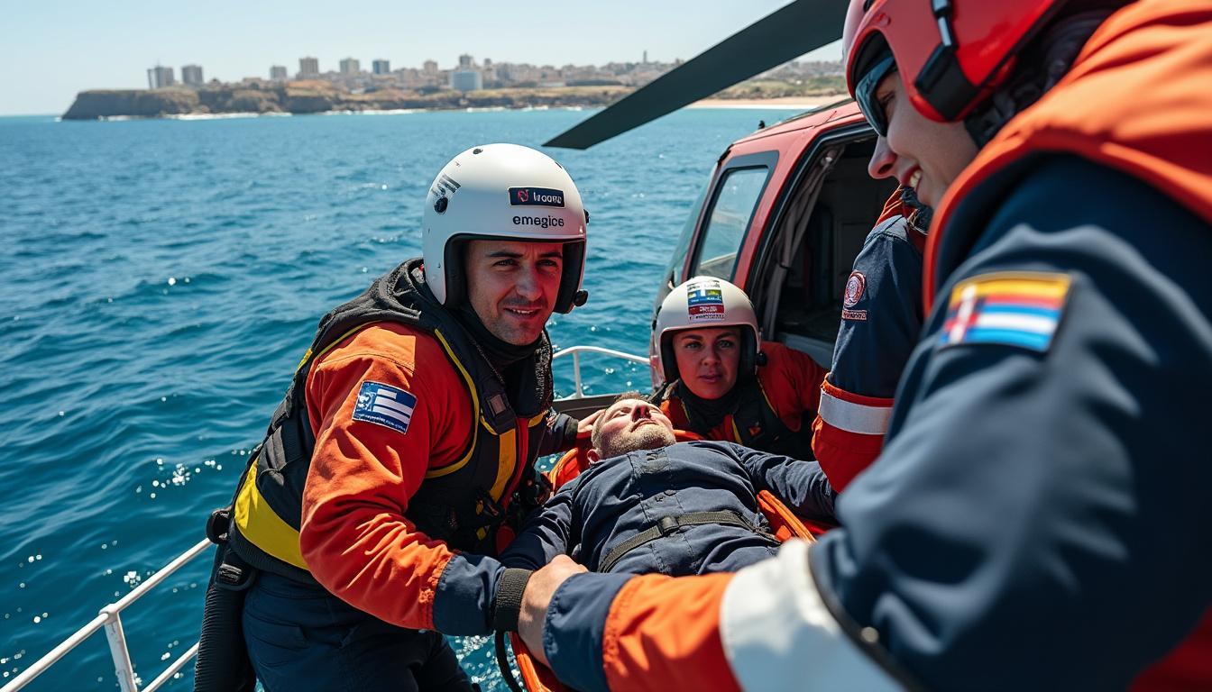 intervention d’urgence orchestrée par mdn pour évacuer sanitaire un marin français en détresse au nord d’alger, assurant une prise en charge rapide et sécurisée.