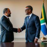 ahmed attaf reçoit le vice-ministre sud-africain des relations internationales et de la coopération pour discuter et renforcer les partenariats bilatéraux entre l'algérie et l'afrique du sud.