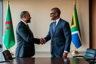 ahmed attaf reçoit le vice-ministre sud-africain des relations internationales et de la coopération pour discuter et renforcer les partenariats bilatéraux entre l'algérie et l'afrique du sud.