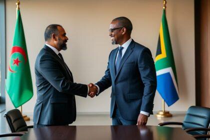 ahmed attaf reçoit le vice-ministre sud-africain des relations internationales et de la coopération pour discuter et renforcer les partenariats bilatéraux entre l'algérie et l'afrique du sud.