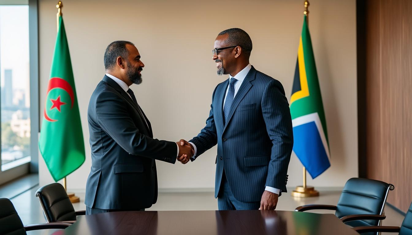 ahmed attaf reçoit le vice-ministre sud-africain des relations internationales et de la coopération pour discuter et renforcer les partenariats bilatéraux entre l'algérie et l'afrique du sud.