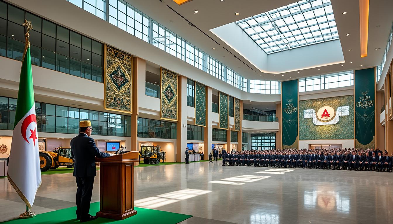 découvrez l'inauguration de la foire de la production algérienne au palais des expositions en présence du président de la république, mettant en lumière l'innovation et la dynamique économique du pays.