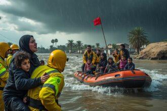 intempéries à béni abbès et el bayadh : des habitants bloqués par les inondations secourus en urgence, découvrez les actions de sauvetage et les mesures prises pour assurer leur sécurité.