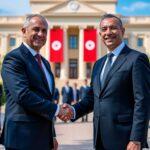 le premier ministre reçoit un accueil officiel chaleureux de la part du président tunisien, marquant une étape importante dans les relations bilatérales.