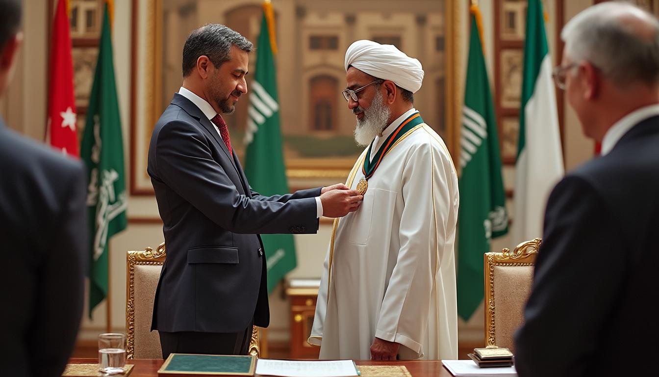 le président de la république honore l’érudit cheikh mohamed salah seddik en lui décernant la médaille de l’ordre du mérite national au rang d’ahid, récompensant ainsi son engagement et ses contributions exceptionnelles.