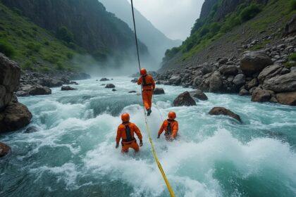 découvrez le sauvetage spectaculaire de trois personnes piégées par les eaux déchaînées à tizi ouzou, un acte héroïque qui a évité le pire.