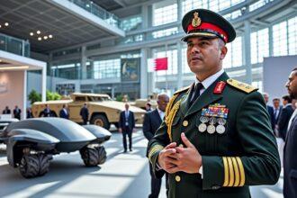 découvrez le général d’armée saïd chanegriha en pleine action lors du salon dimdex-2026 au qatar, un événement incontournable dans le domaine de la défense et de la sécurité.
