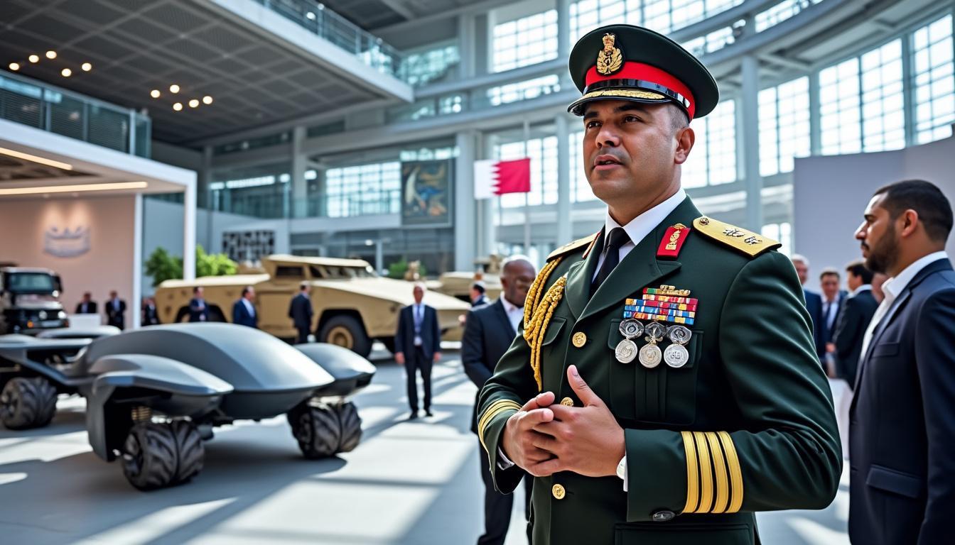découvrez le général d’armée saïd chanegriha en pleine action lors du salon dimdex-2026 au qatar, un événement incontournable dans le domaine de la défense et de la sécurité.