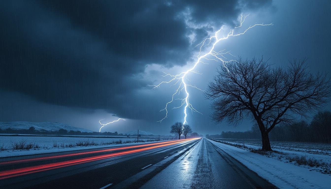 les bms annoncent des orages violents avec de fortes pluies ainsi que des chutes de neige imminentes, préparez-vous aux conditions météorologiques sévères.