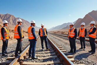 suivez la visite d'une délégation ministérielle sur la ligne ferroviaire béchar-tinfoud-gara djebilet pour évaluer les avancées des travaux sur le terrain.