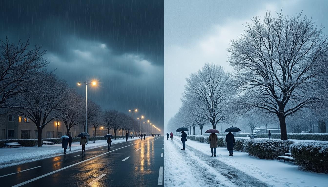 consultez les prévisions météo pour ce week-end : pluie et neige sont attendues dès samedi, préparez-vous aux conditions hivernales.